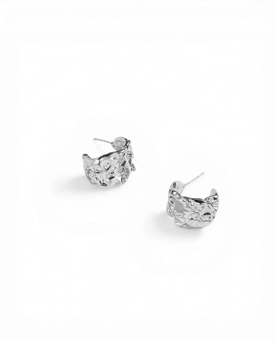 Crinkled Stud Earrings