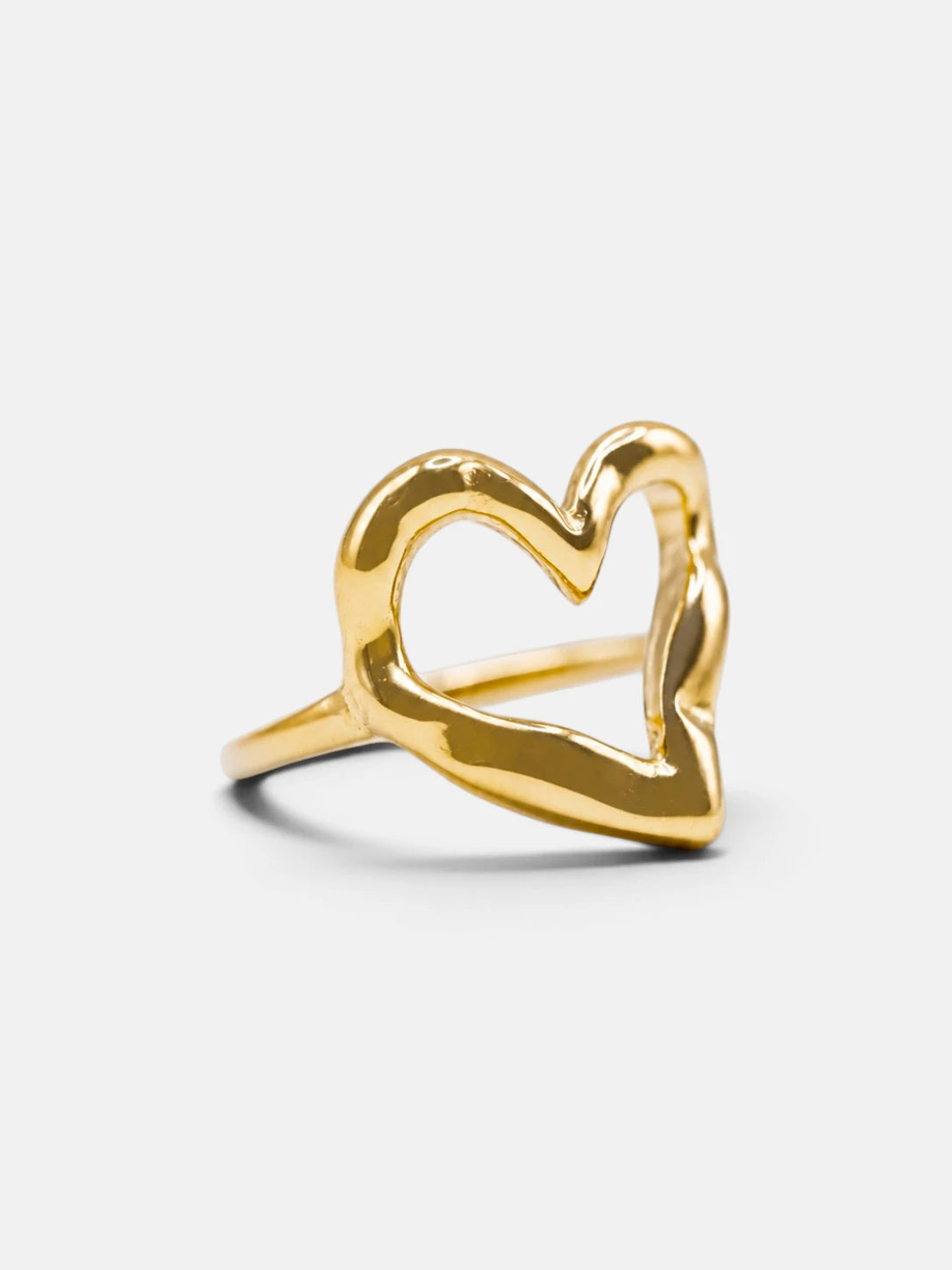 Organic Open Heart Stainless Steel Ring