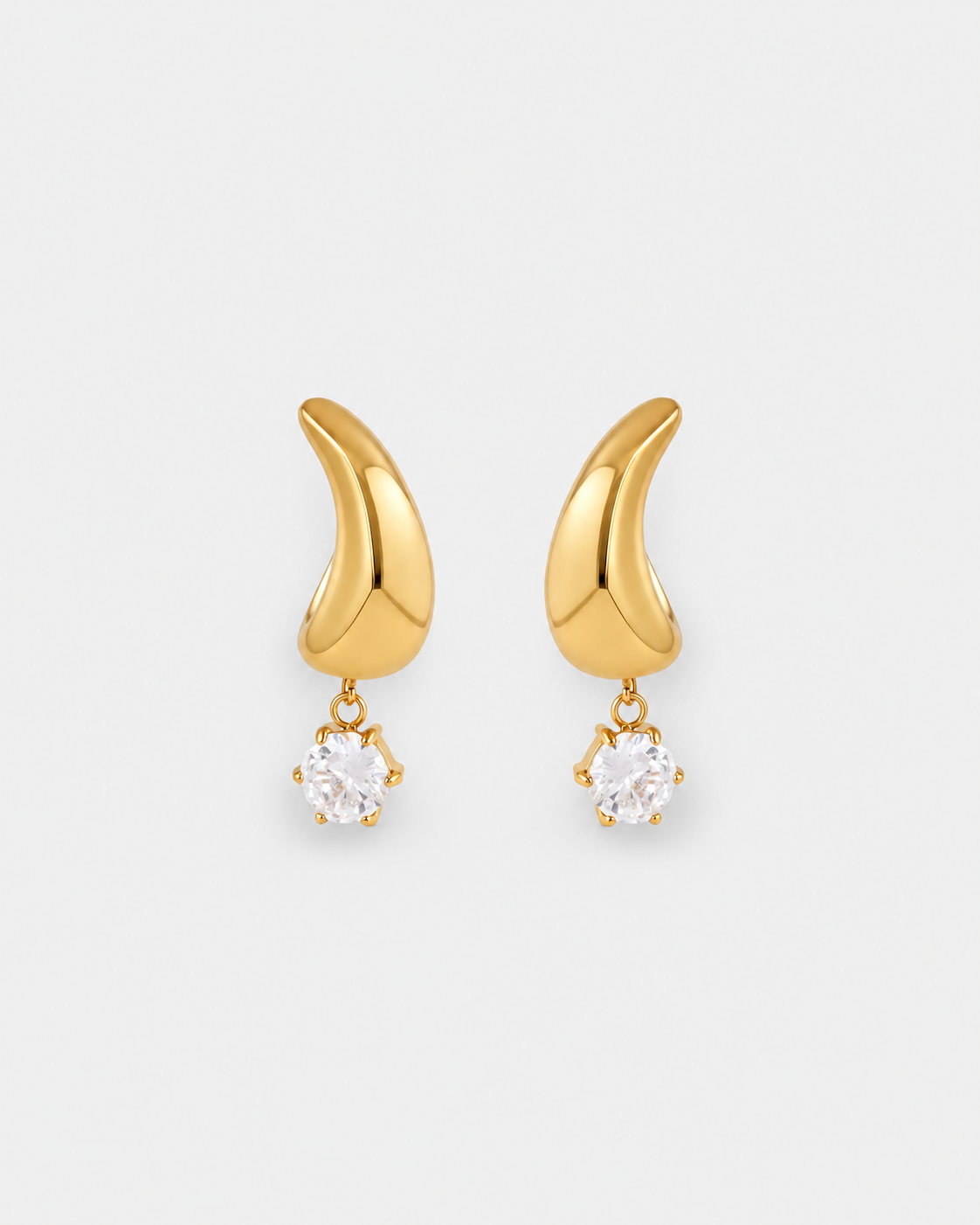 Luna Curve Crystal Drop Earrings