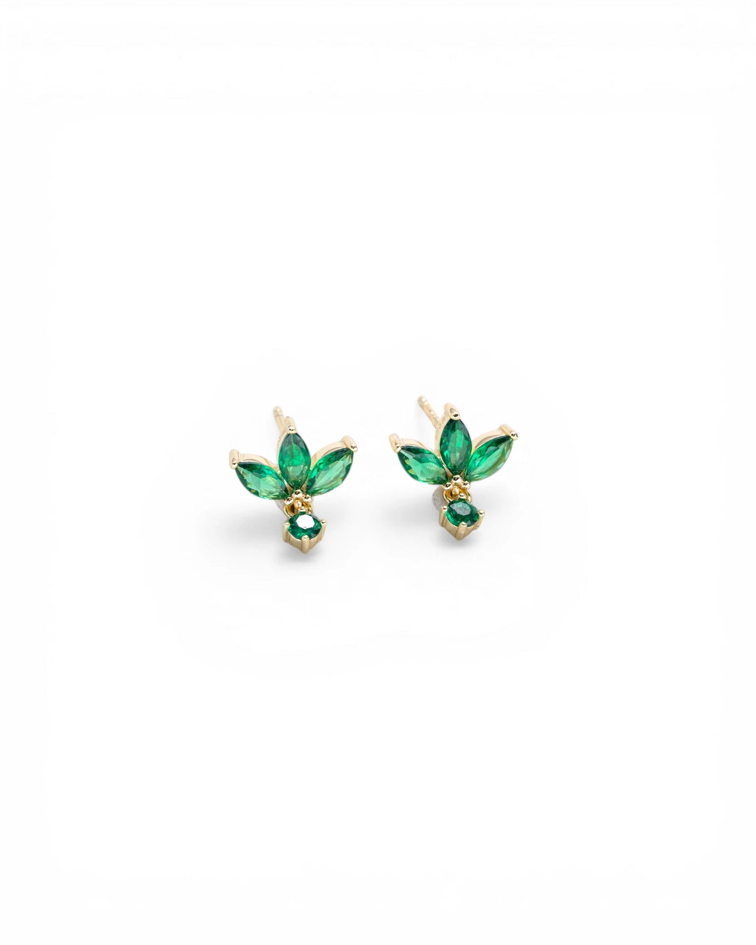 Cubic Zirconia Clover Stud Earrings
