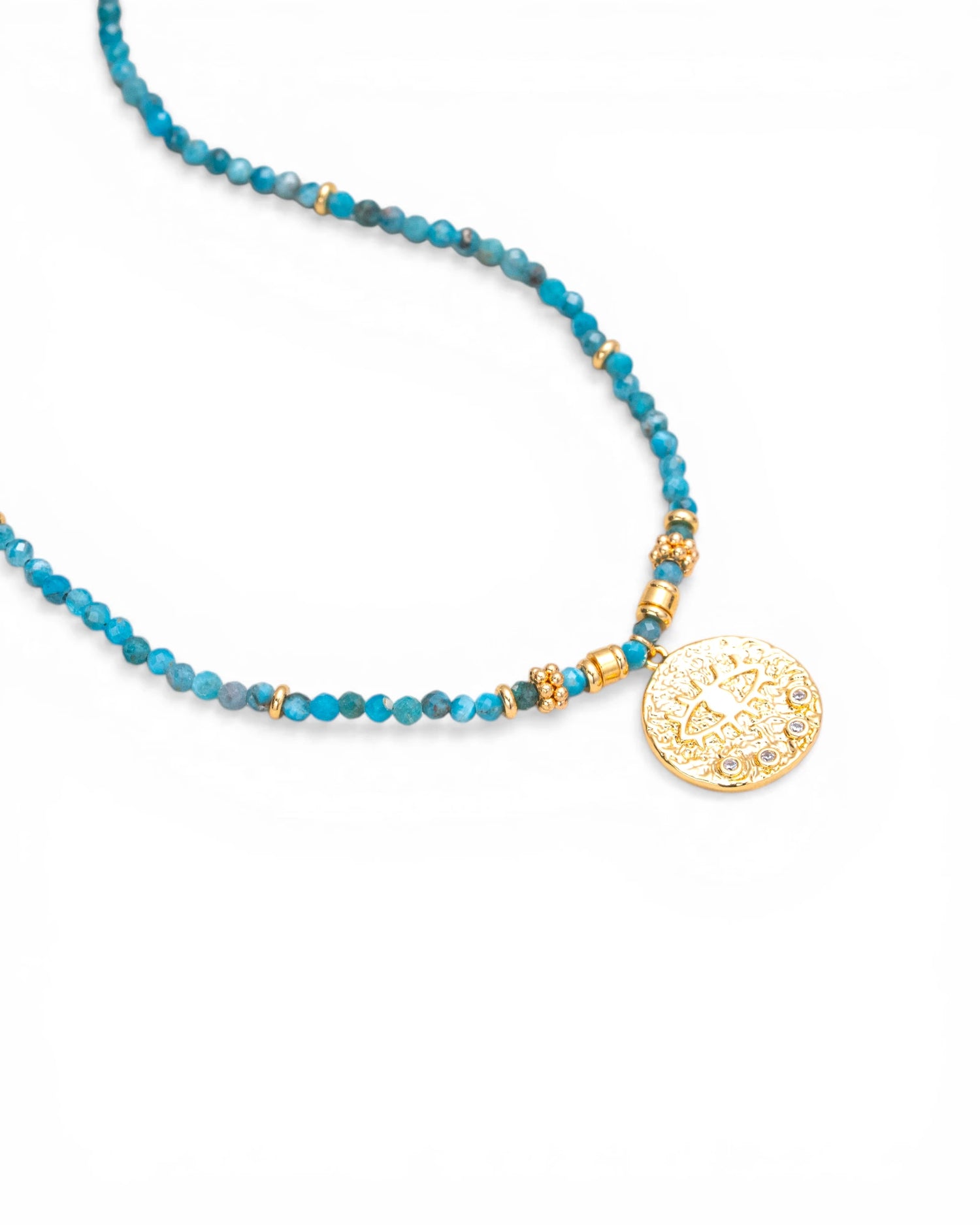 Engraved Disc Pendant Necklace
