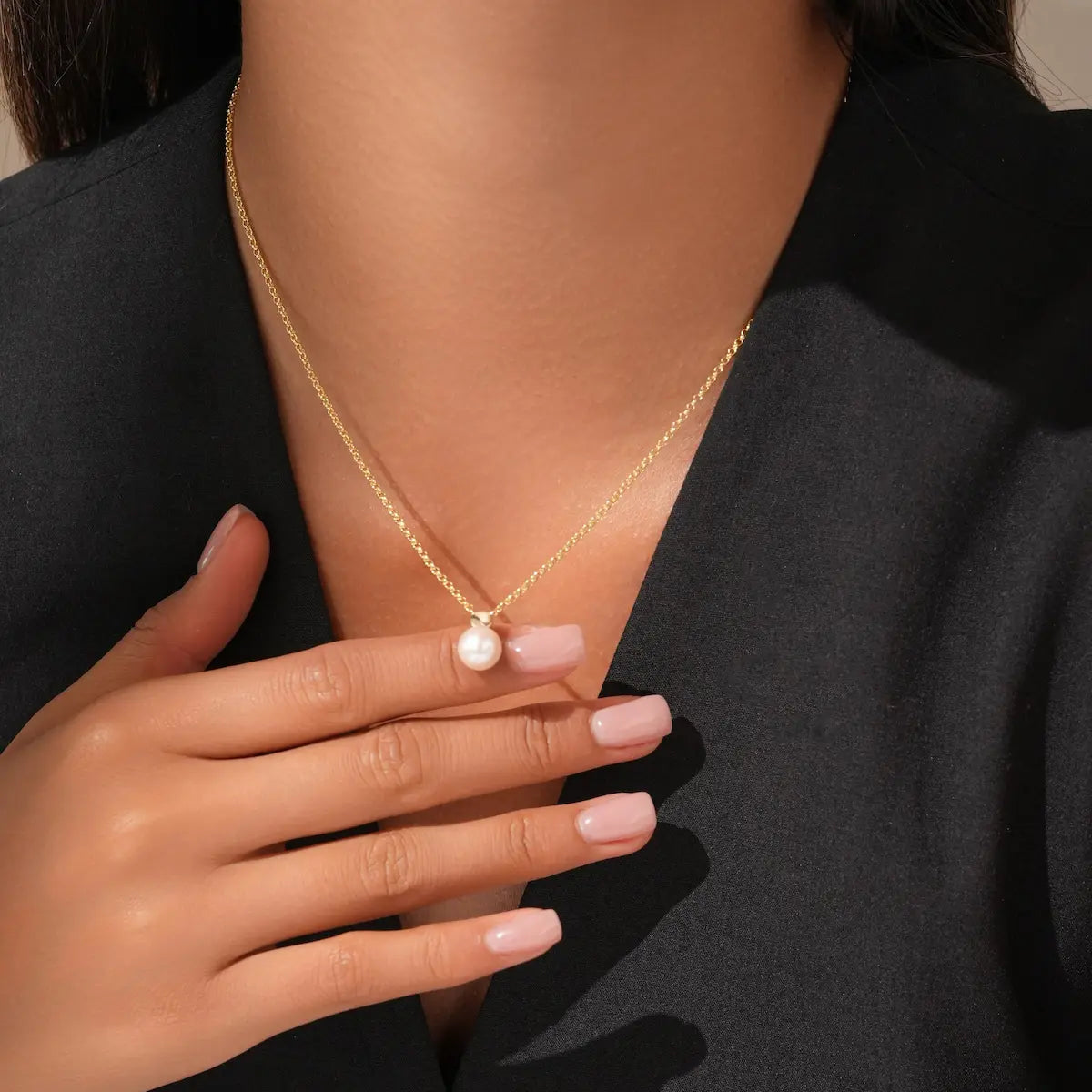 925 Sterling Silve Pearl Pendant Necklace