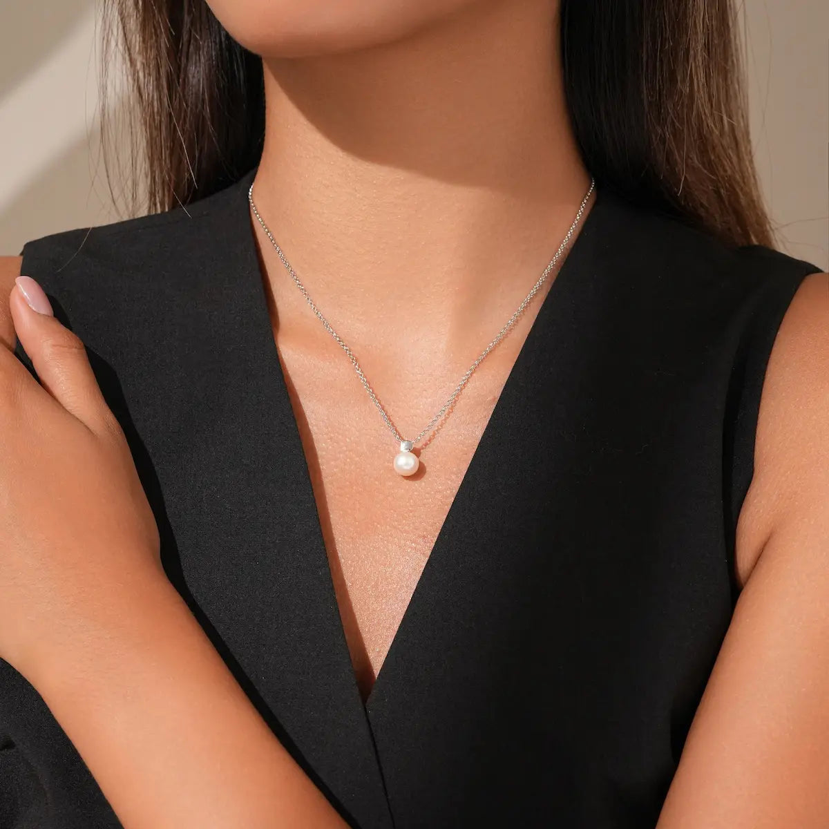 925 Sterling Silve Pearl Pendant Necklace