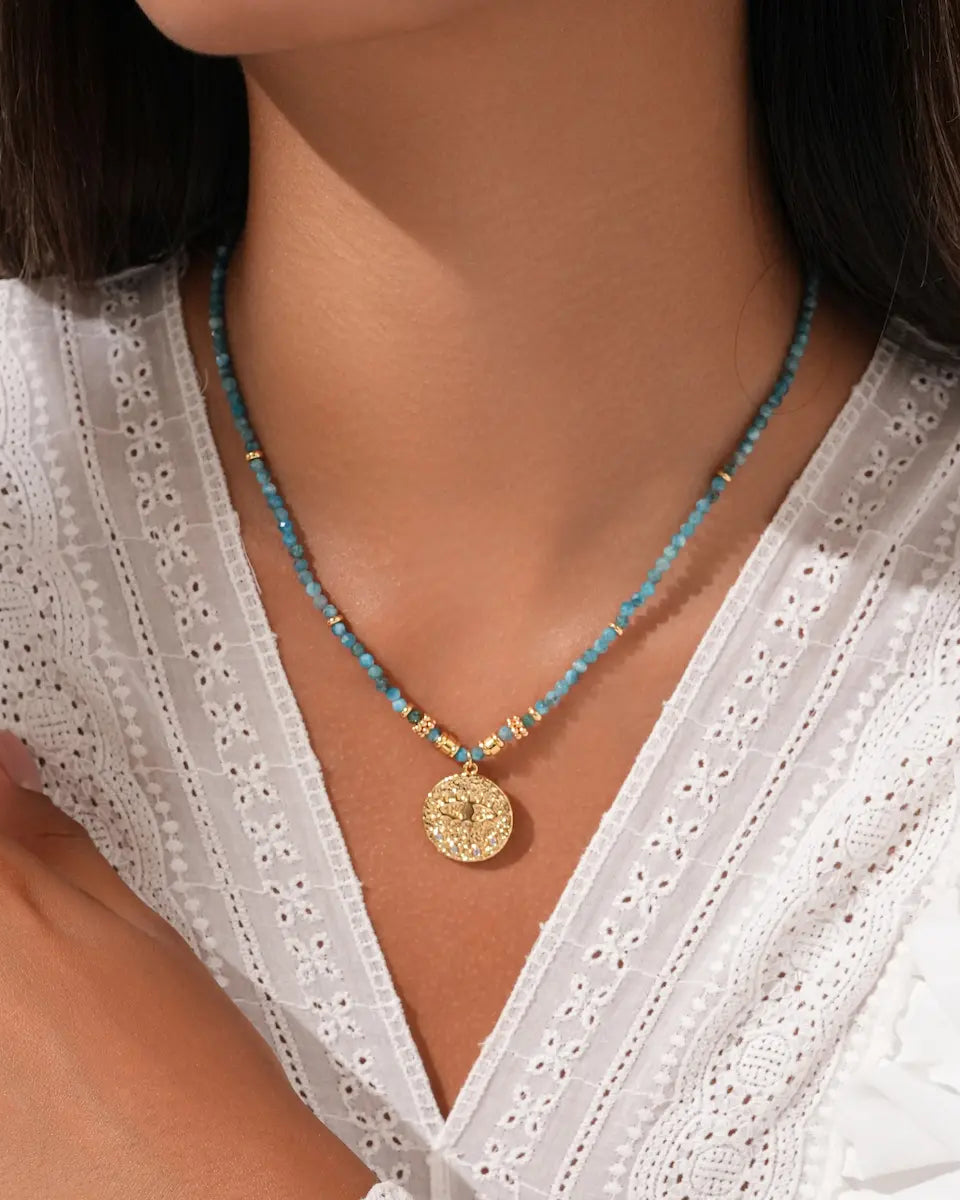 Engraved Disc Pendant Necklace