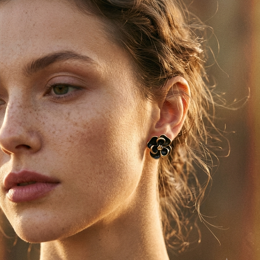 Boucles d'oreilles clous fleuries