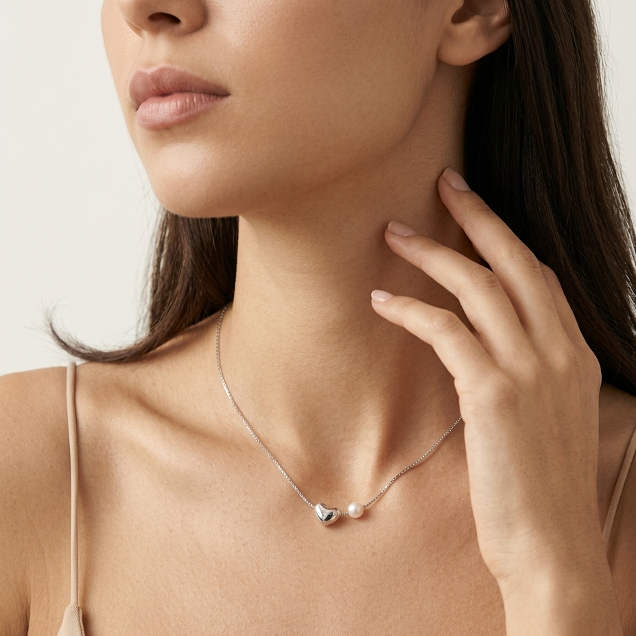 Pearl Heart Necklace